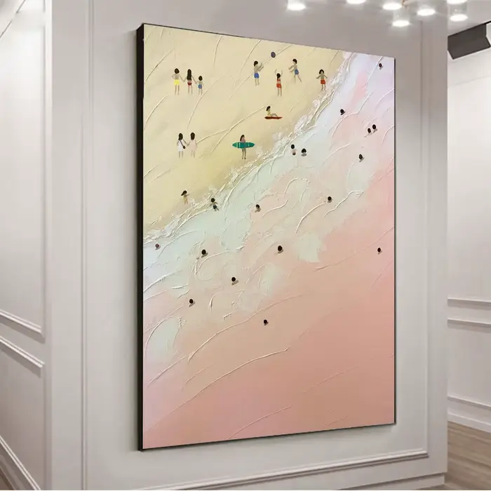 Peinture à l'huile sur toile de plage d'été