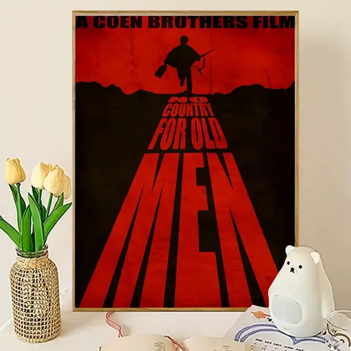 Affiche du film No Country pour les anciens hommes 	 Autocollant spatial parfait auto-adhésif pour b