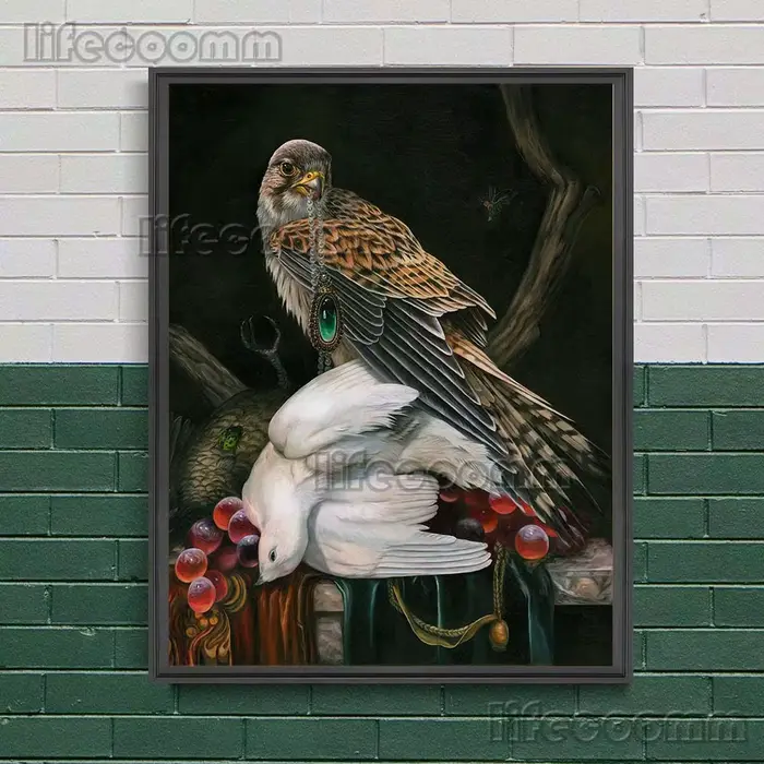 Art mural vintage chauve-souris glouton et fruit doré, impression sur toile, théâtre magique, l et a