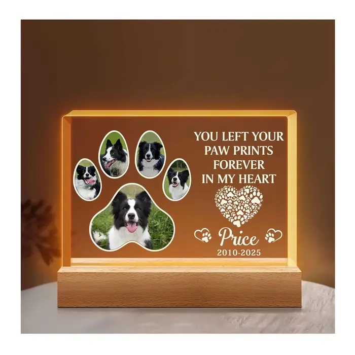 Cadre photo personnalisé pour animaux de compagnie, plusieurs photos, Message en feutre cardiaque, c