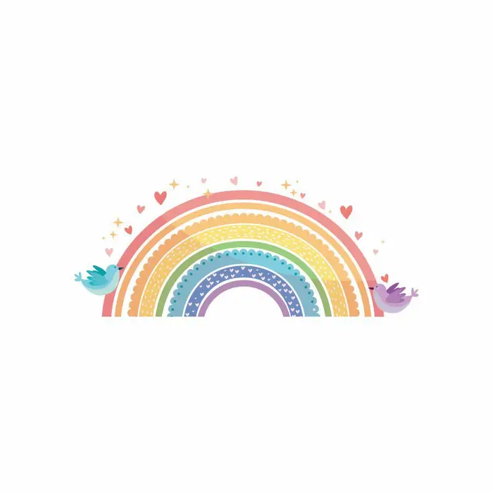 Autocollants muraux colorés en forme d'oiseau arc-en-ciel pour chambre d'enfant
