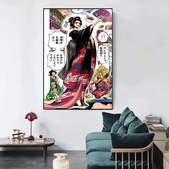 Affiche de personnage de dessin animé Luffy classique, une pièce, affiches HD, décor de maison, sall