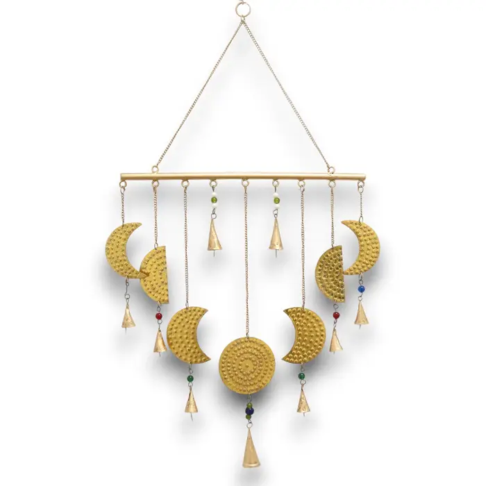 Indian Chimes - Brass Moon Phases Chimes - 43x40cm