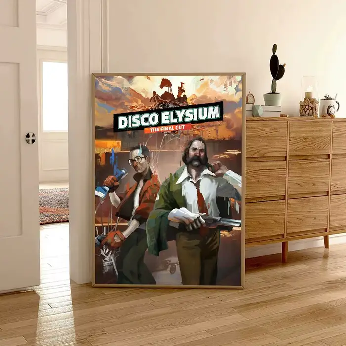 Affiche de jeu vidéo Disco Elysium, papier d'entrée de chambre à coucher, Restaurant, café, peinture
