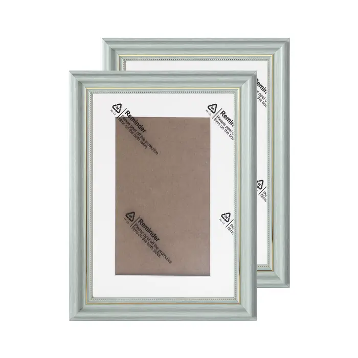 Lot de 2 cadres photo roses avec passe-partout 6 pouces - Cadres photo Morandi A4 avec bordure dorée