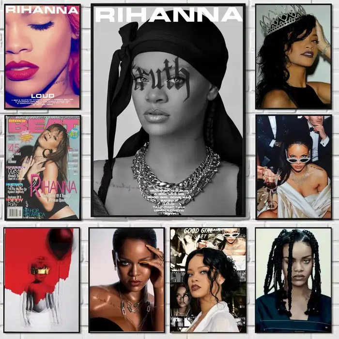 Affiche murale autocollante amovible RiRi anti Singer R-Rihanna