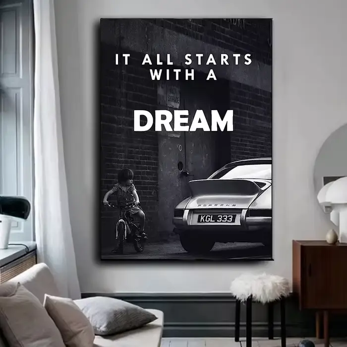 Affiche murale décorative en noir et blanc