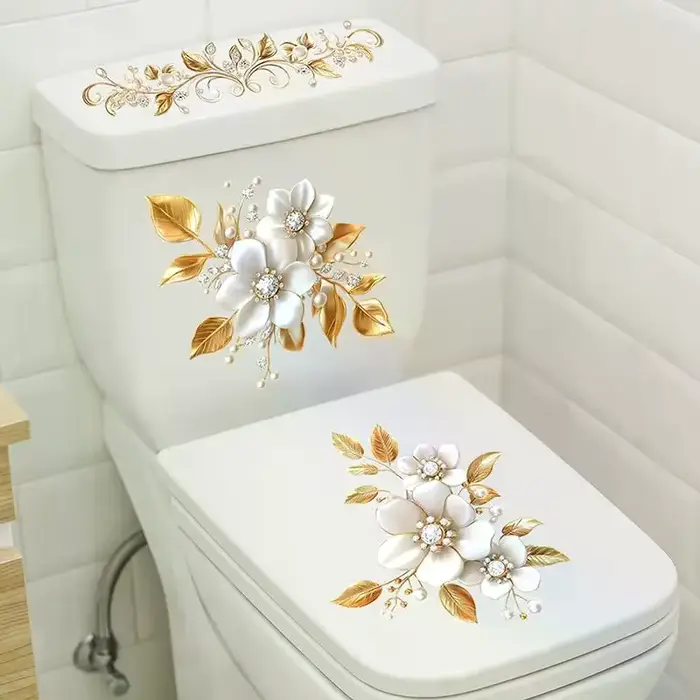 Papier peint décoratif floral doré créatif pour la maison