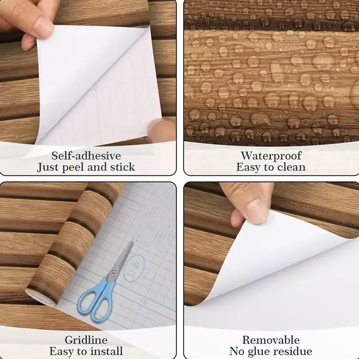 Papier peint à lattes de bois