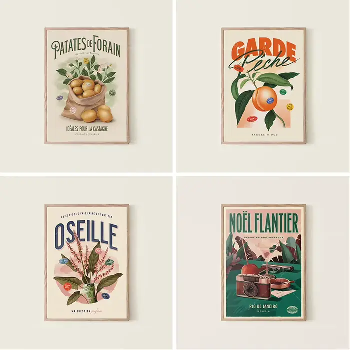 Oseille - Affiche, Garde la pêche - Affiche, Patates de forain - Affiche