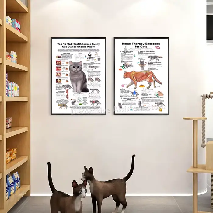 Affiche de diagramme d'anatomie de chien, gardez votre chien et chat, impression saine, peinture sur toile d'art mural vétérinaire, décor mural d'hôpital Animal