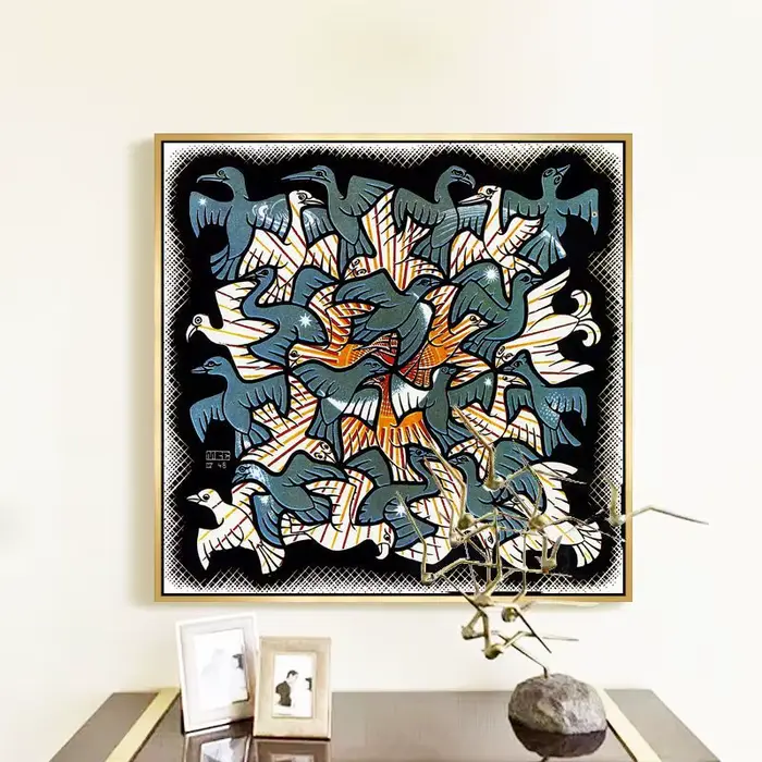 Affiches d'art géométrique surréalistes Escher