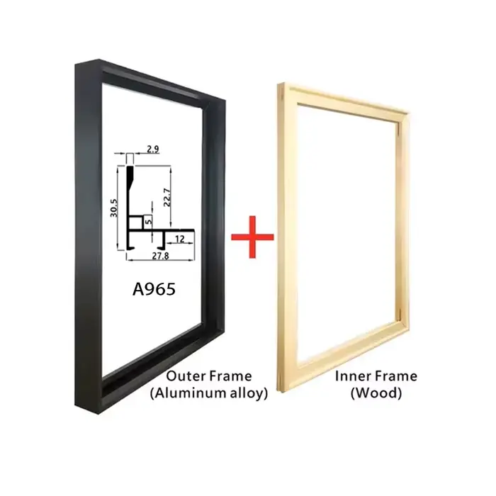 Cadre de Peinture à l'Huile Moderne en Aluminium et Métal, 2 Pièces, Niken Bois, DIY