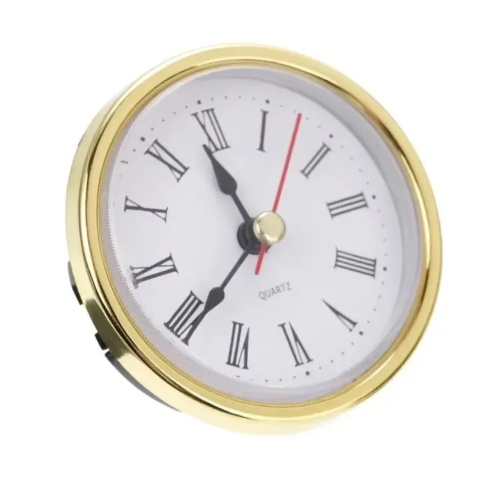 Horloge classique à mouvement à quartz artisanal, horloges rondes, insert de tête, chiffres romains