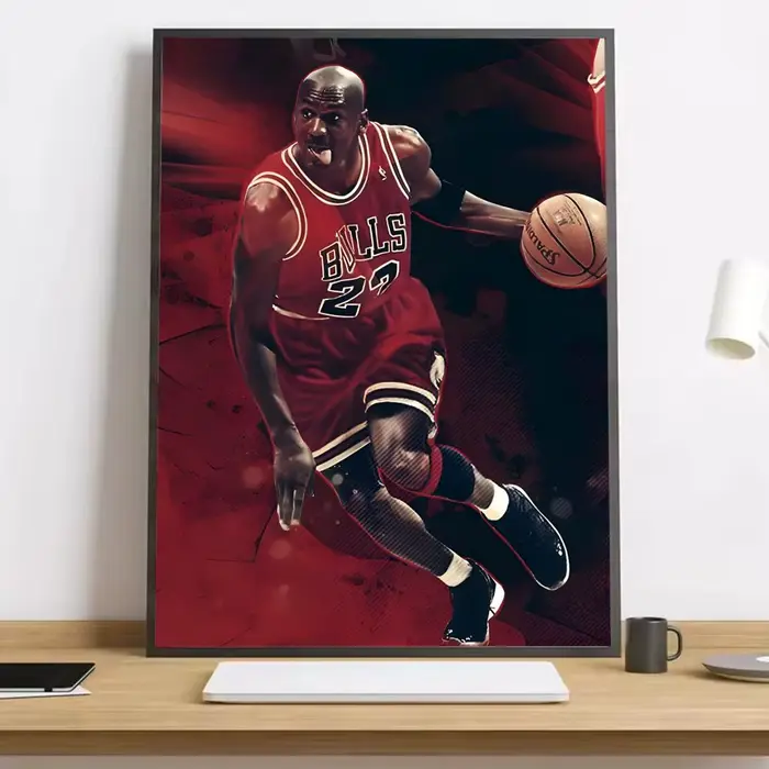 Peinture m-michael j-jordan, calligraphie, toile HD, affiche, salon, chambre à coucher, bar, décorat