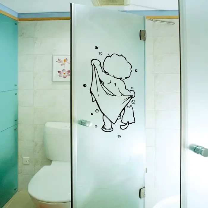 Autocollants pour porte de douche en verre, autocollants muraux pour le bain des enfants, autocollan