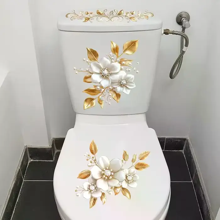 Papier peint décoratif floral doré créatif pour la maison