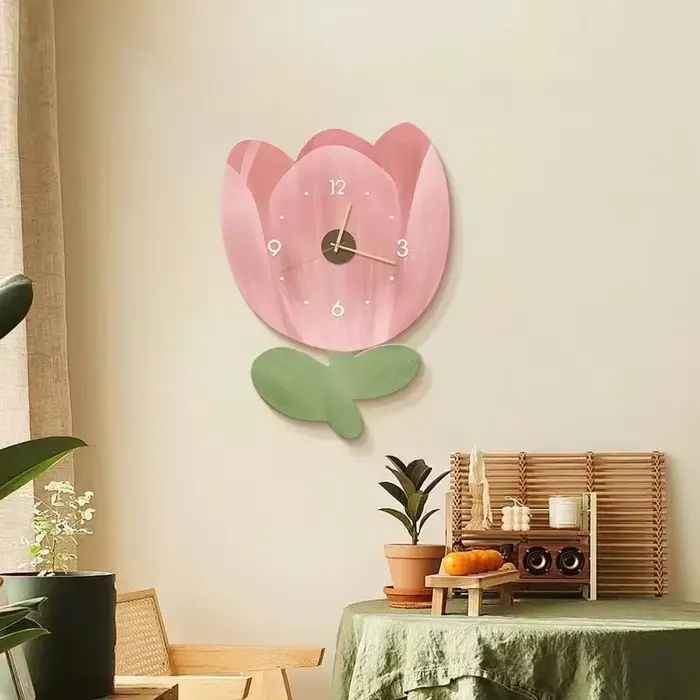 Horloge décorative légère suspendue pour Restaurant, Simple et créative, en porcelaine de cristal, h