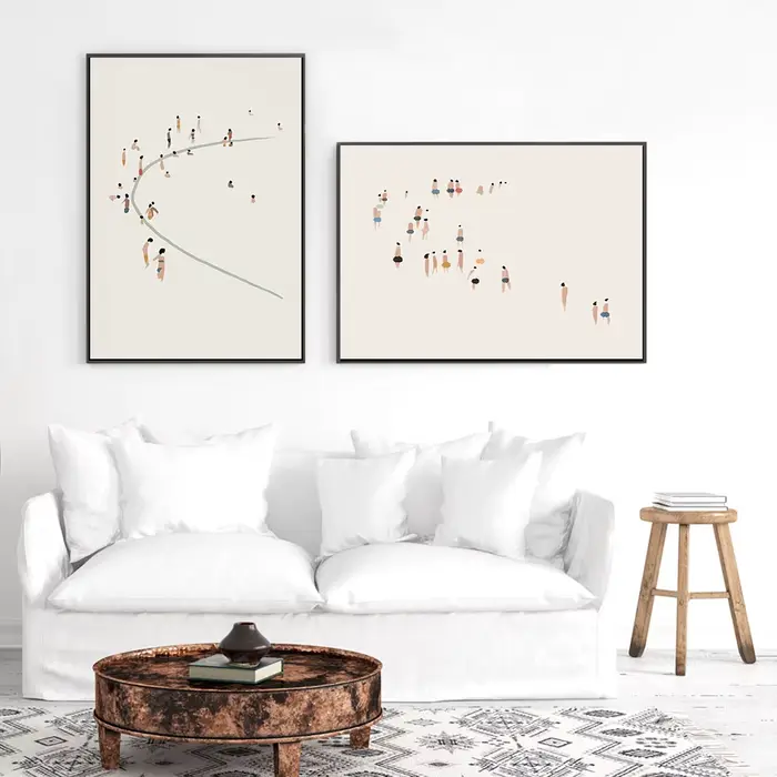 Peinture sur toile abstraite de vague