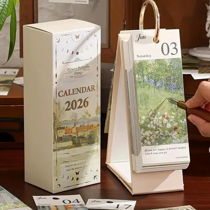 Calendrier de peinture à l'huile de Style européen rétro 2026