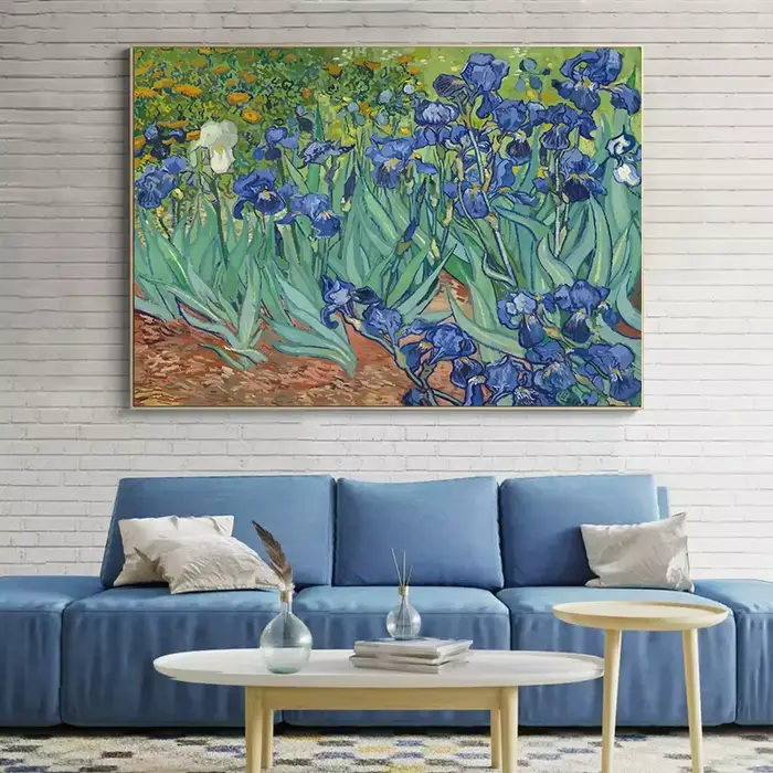 Abstrait Van Gogh tournesol fleur ciel étoilé Art photos affiche impression peinture à l'huile toile