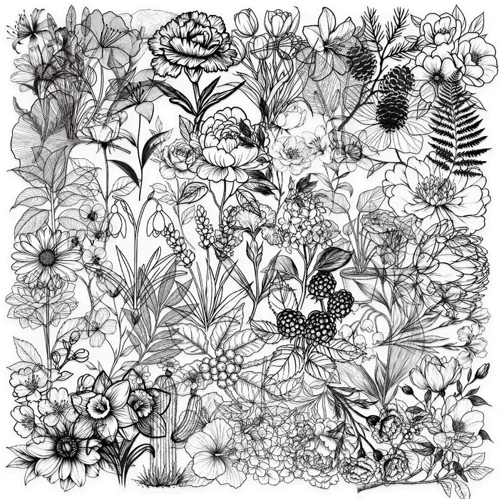 Autocollants à motifs de plantes noires et blanches, 50 pièces, parfaits pour les coques de téléphon