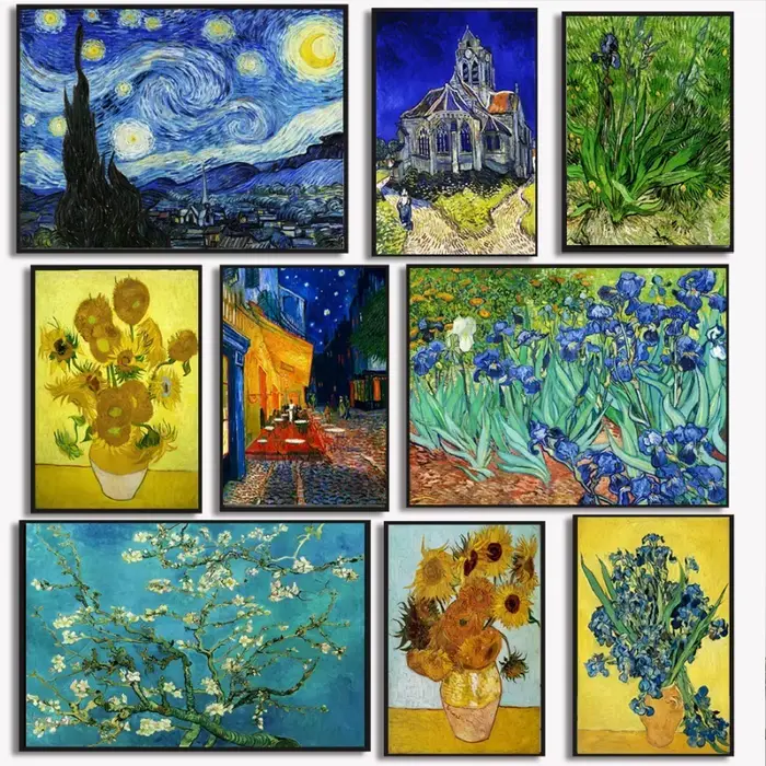 Affiche classique de crâne de Van Gogh avec Cigarette brûlante