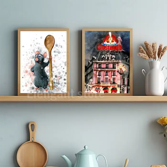 Affiches d'art en gouache inspirées de Ratatouille