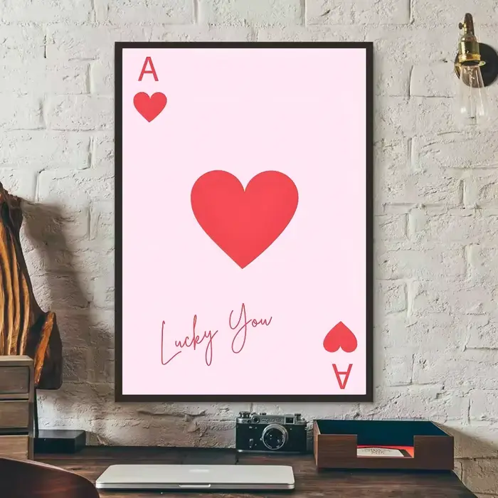 Affiche esthétique rétro tendance rose Lucky You, art HD, mur collant, étanche, décoration esthétiqu