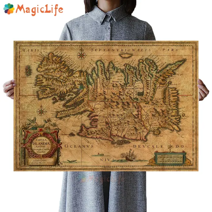 Affiches de carte Vintage européennes