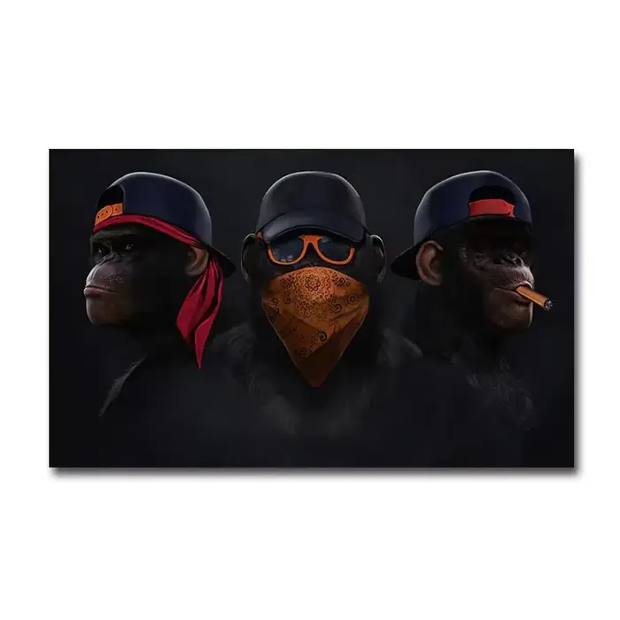 Affiches murales populaires de singes à la mode, peintures sur toile modernes haut de gamme de luxe 