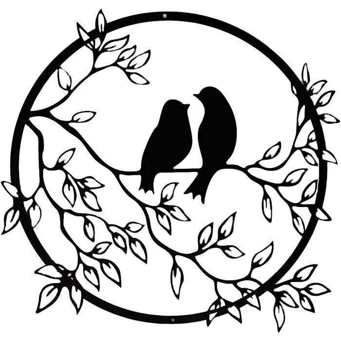 Silhouette d'Oiseaux sur Branche
