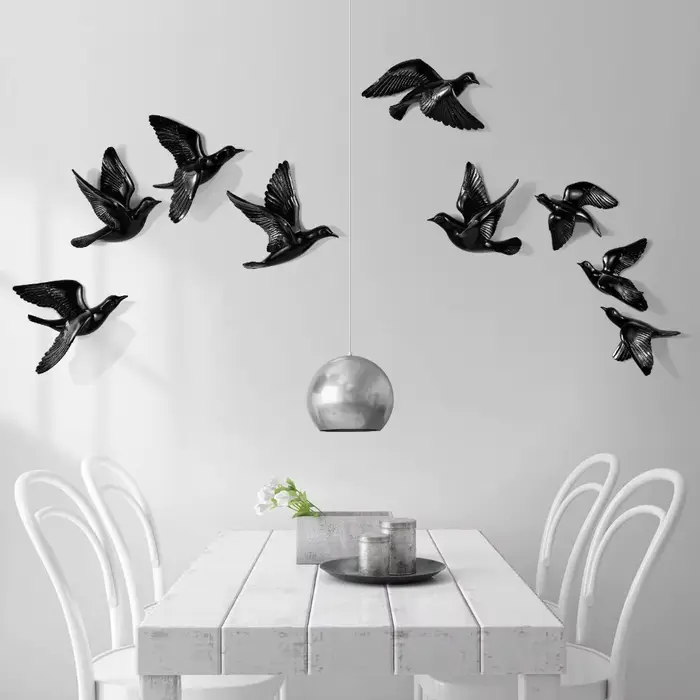 Décoration murale en forme d'oiseau tridimensionnel de style européen