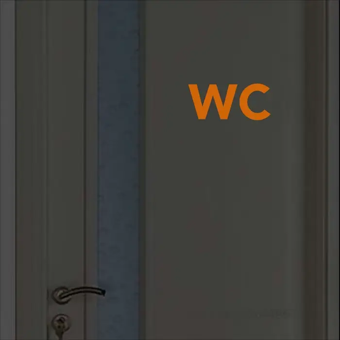 Autocollant de signe de porte de WC