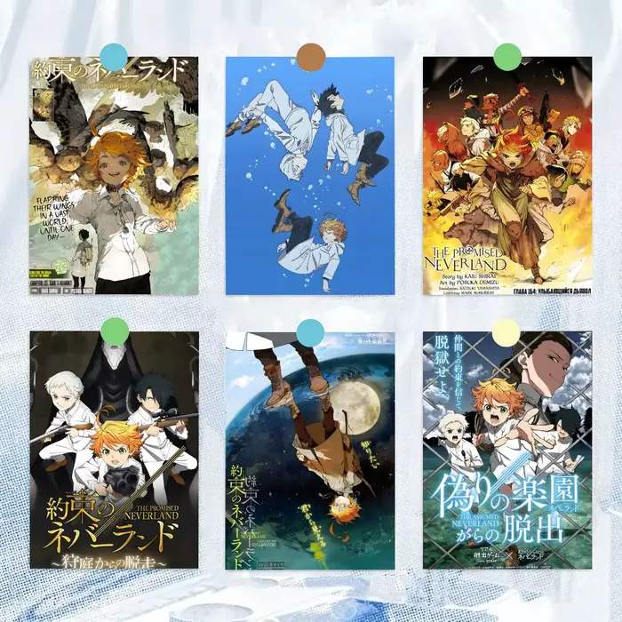 Affiche artistique et élégante de l'anime T-The P-Promised N-Neverland