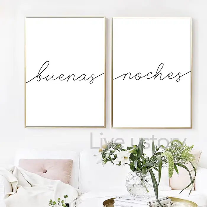 Toile imprimée et affiche avec citation positive espagnole
