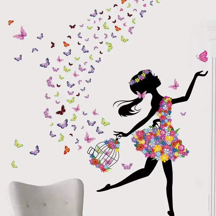 Autocollants Muraux Papillon pour Chambre d'Enfant Fille