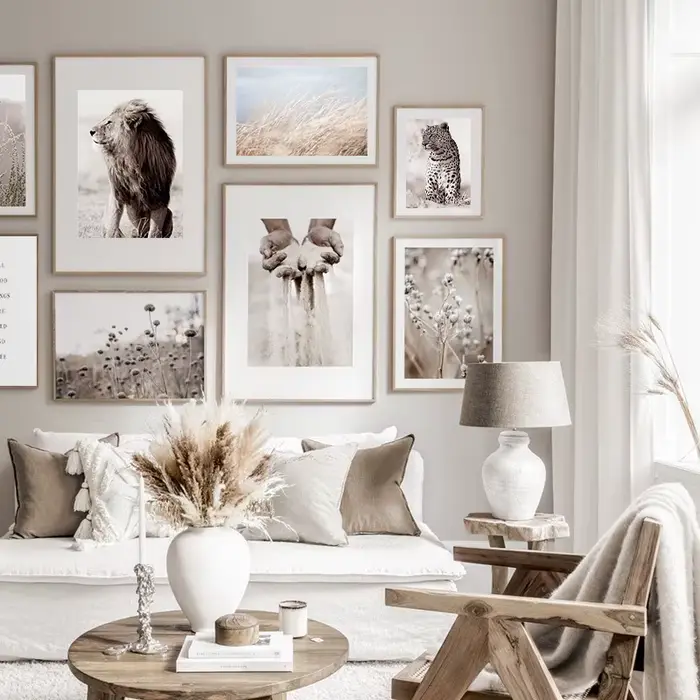 Affiche d'art mural décoratif scandinave beige