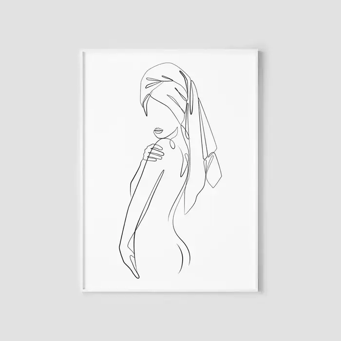 Art mural minimaliste scandinave pour femme, peinture à ligne unique, toile abstraite, imprimés d'af