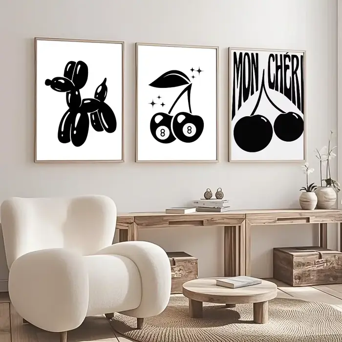 Affiche de lecteur de disque de billard noir et blanc