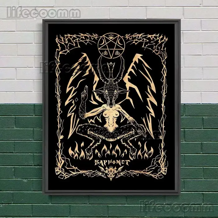 Asmod192.- Affiche sur toile décorative Astaroth Baphomet Beelzebub Paimon SAFArt