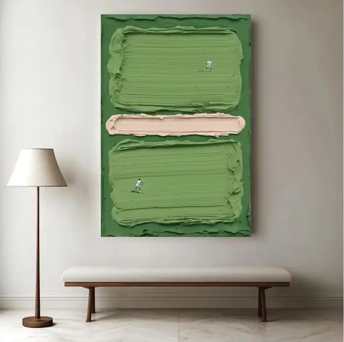 Mintura, peinture à l'huile sur toile de terrain de Tennis vert à Texture abstraite peinte à la main
