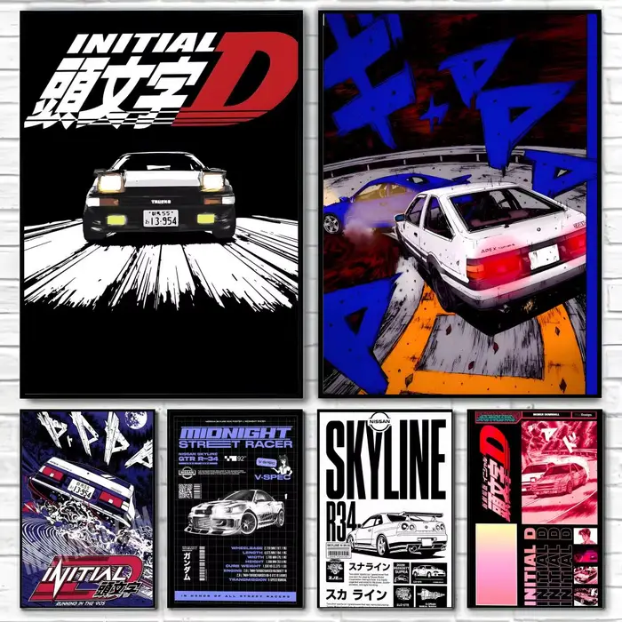 Affiches classiques et impressions d'art mural adaptées aux salons, chambres à coucher, bars et décoration intérieure. I-Initial D