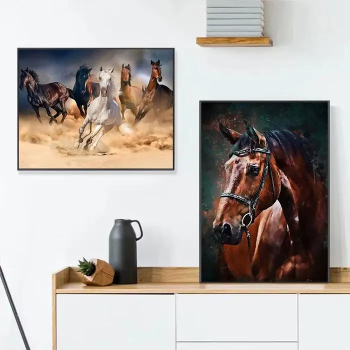 Beau cheval aquarelle peinture toile affiche animaux mur Art photos pour salon chambre salle de jeux moderne décor à la maison