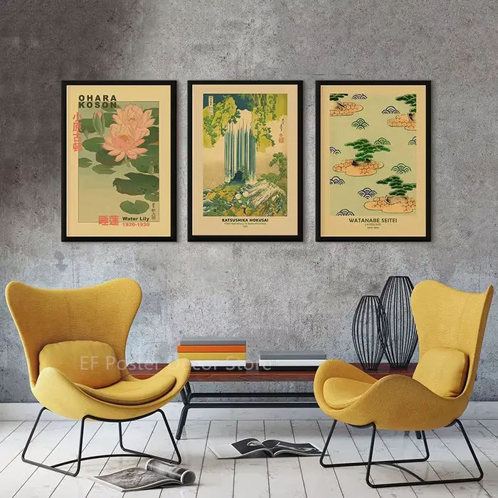 Affiche d'art japonais Vintage Hokusai Ohara Koson