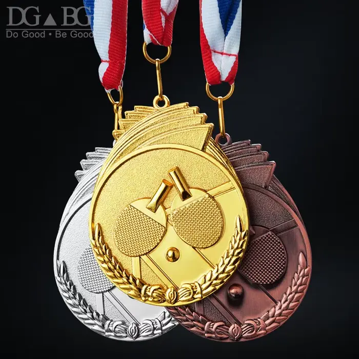 Médaille de Ping-Pong or argent Bronze 1er 2ème 3ème prix de Tennis de Table ruban Antique lumineux Souvenir cadeau école Sport