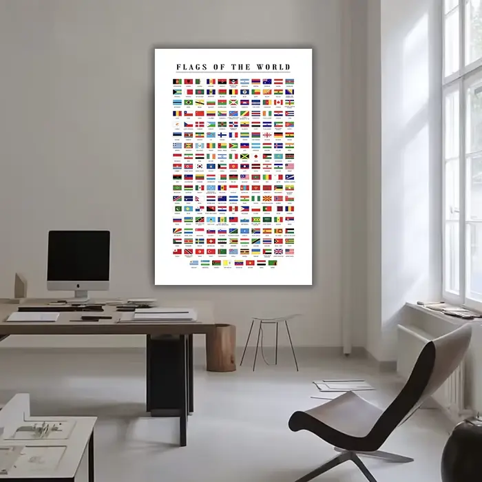 Affiche en toile avec drapeaux du monde