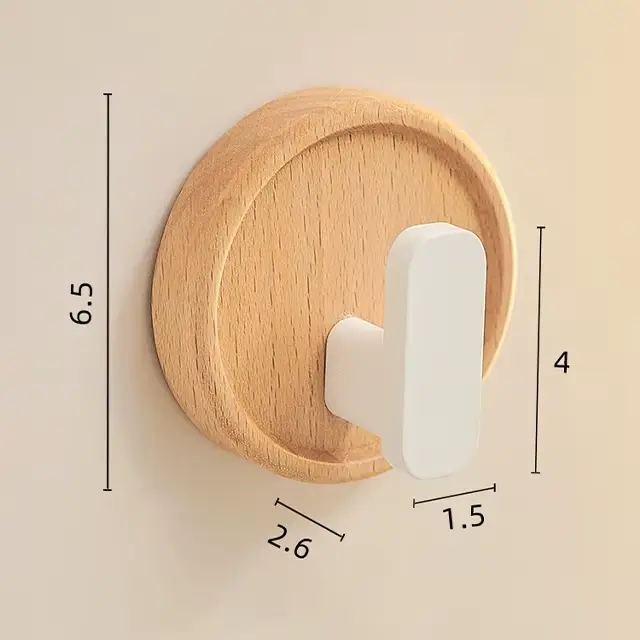 Nouveaux crochets décoratifs en bois, tenture murale circulaire pour vêtements, clés, serviettes, cr