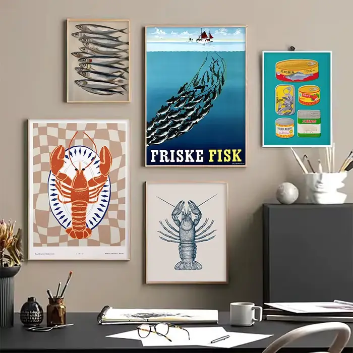 Affiche d'animaux marins