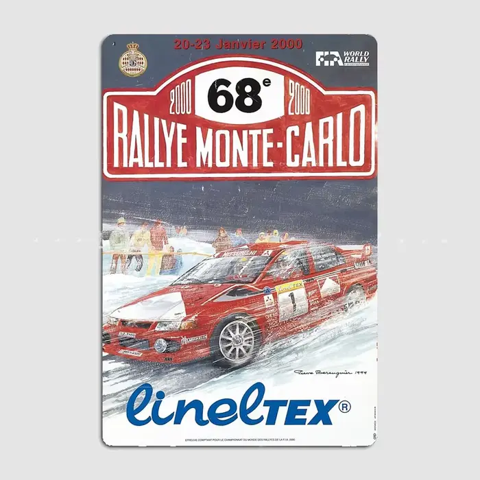 Affiche en métal de voiture de course rétro de rallye de Monte Carlo, signe de Garage, Club, affiche